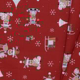 Katoen kerstrendieren rood