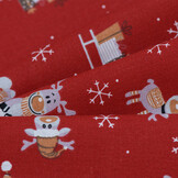 Katoen kerstrendieren rood