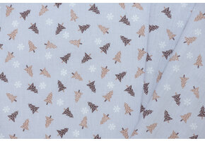 Katoen kerstbomen lichtgrijs