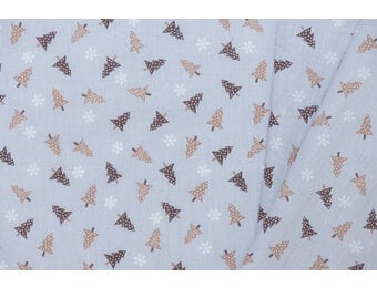 Katoen kerstbomen lichtgrijs