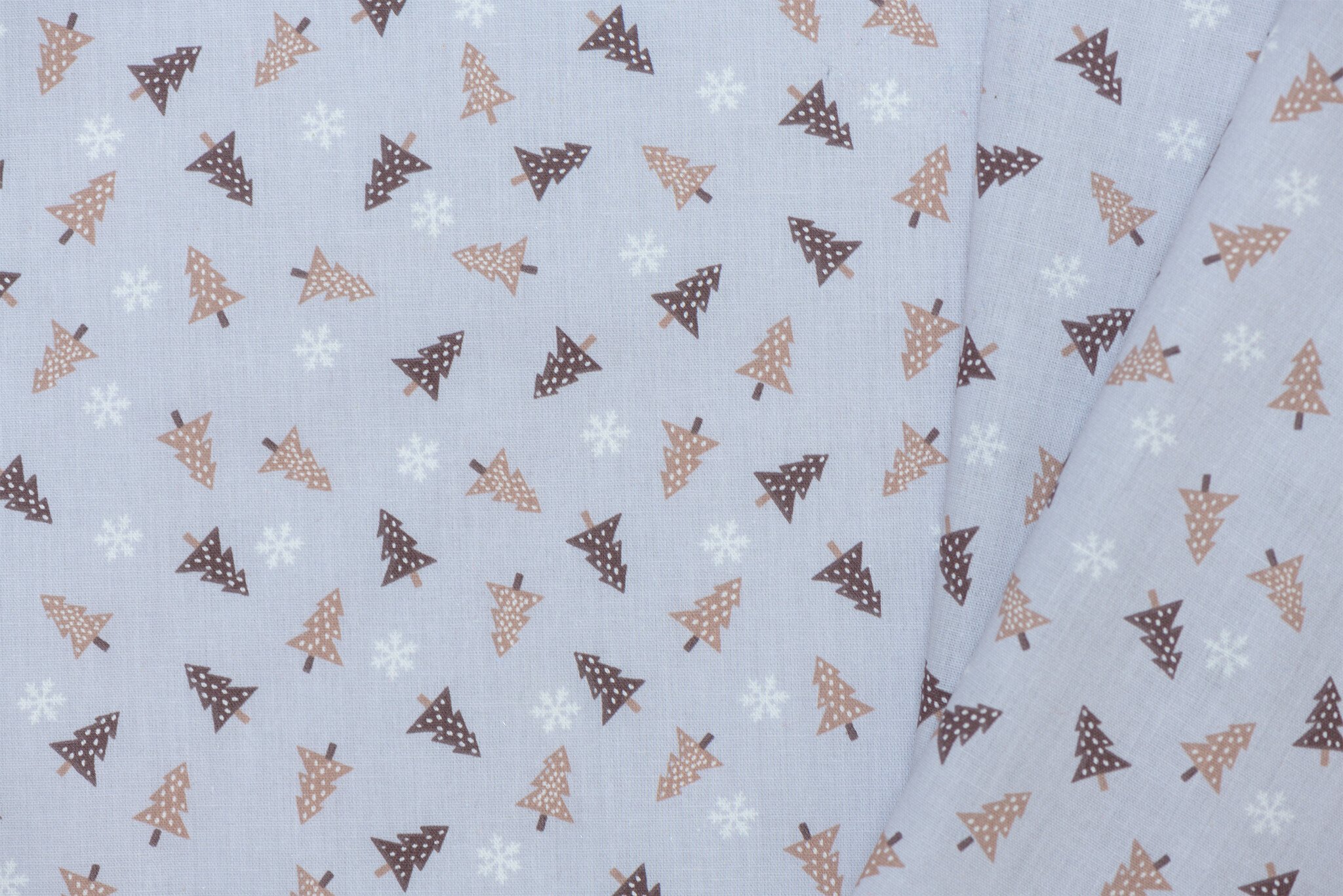 Katoen kerstbomen lichtgrijs