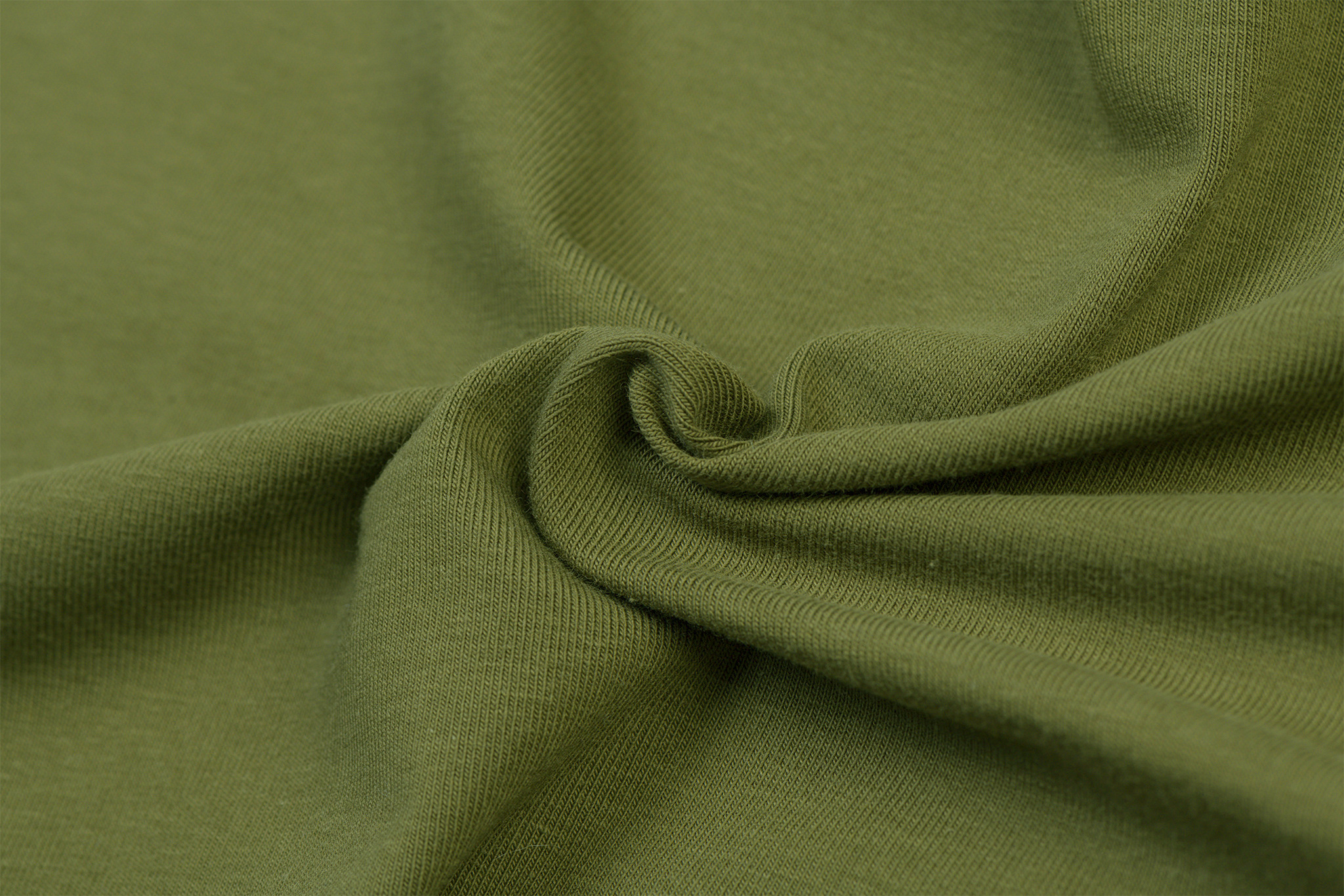 Organic French Terry Stof Olijf Groen