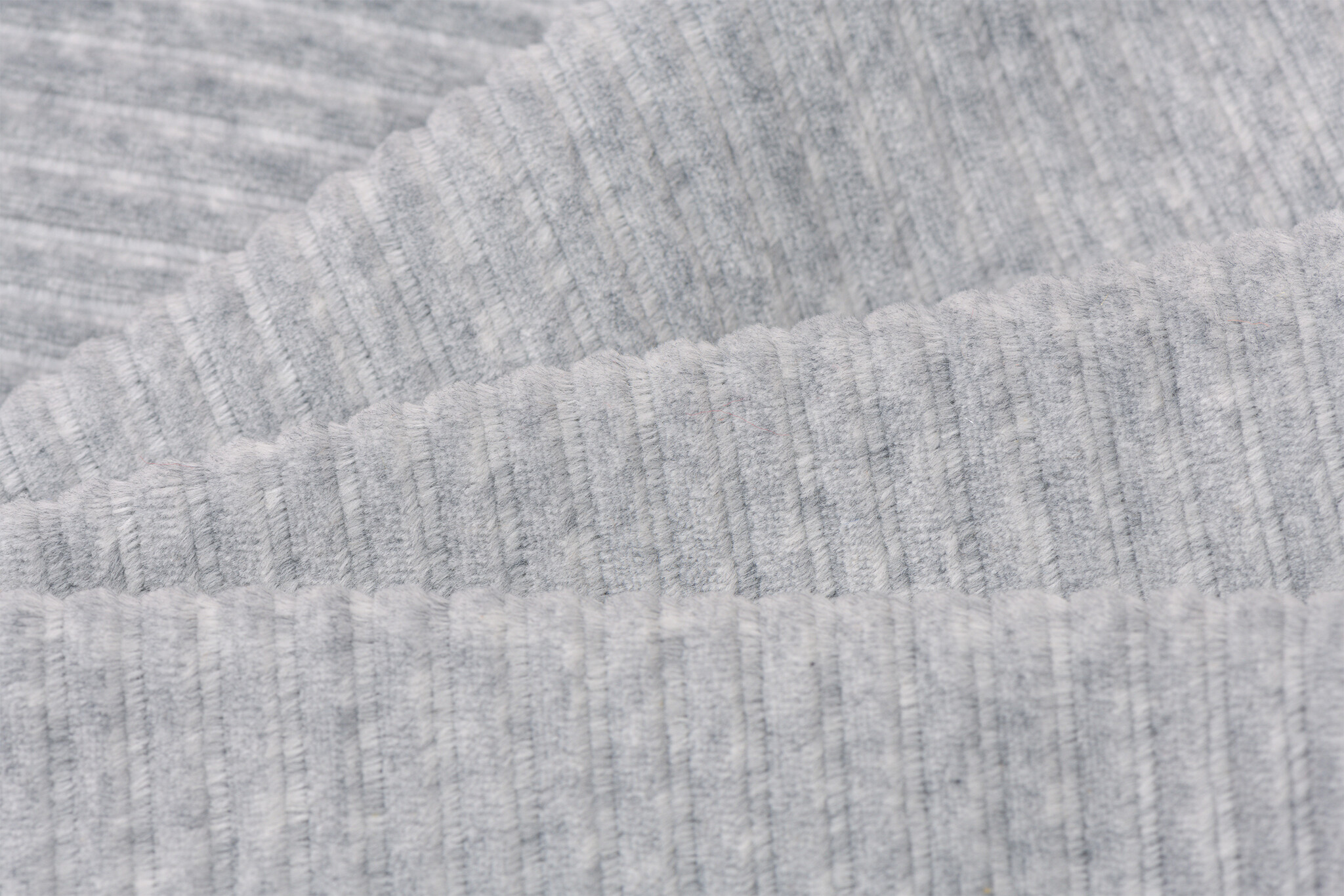 Brede Ribfluweel Jersey Stof Grijs Melange – Zacht & Stijlvol