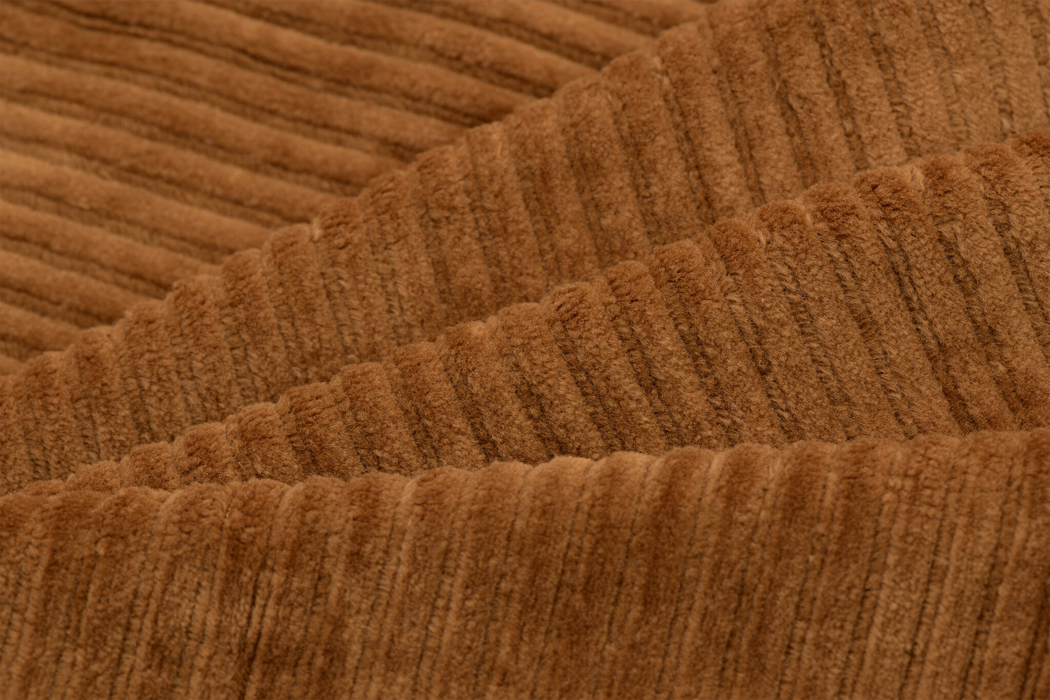 Brede Ribfluweel Jersey Stof Cognac – Zacht, Soepel & Rekbaar