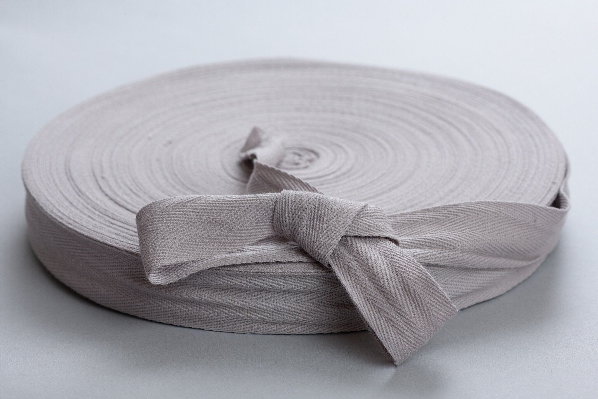 Keperband Katoen Licht Grijs 15mm
