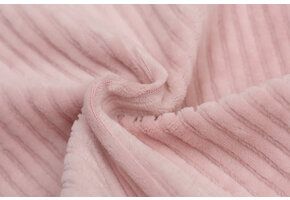 Brede Ribfluweel Jersey Stof Oud Roze