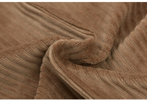 Brede Ribfluweel Jersey Stof Lichtbruin