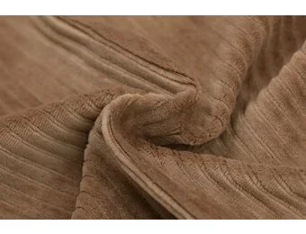 Brede Ribfluweel Jersey Stof Lichtbruin