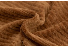 Brede Ribfluweel Jersey Stof Cognac