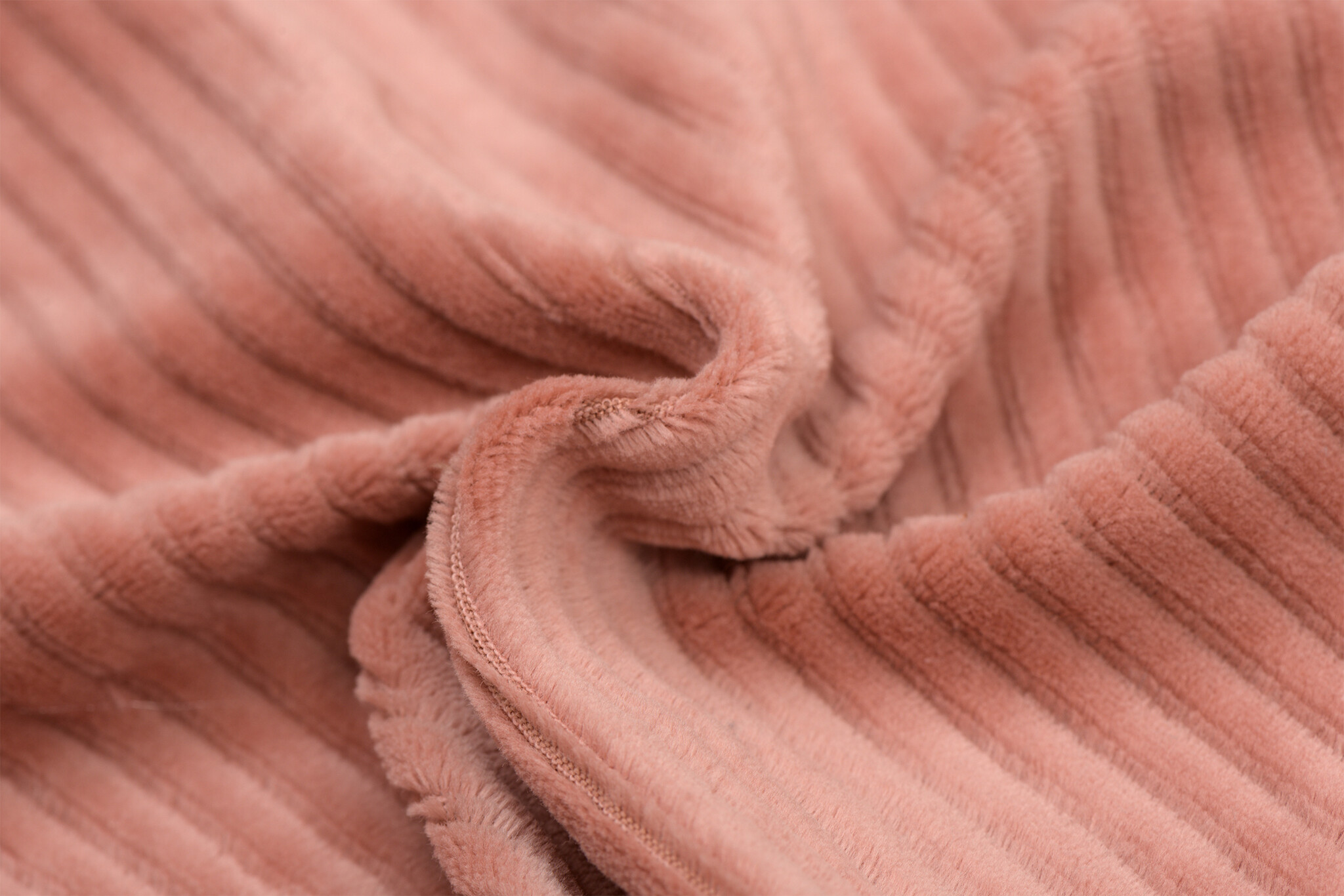Brede Ribfluweel Jersey Stof Klei Roze – Zacht & Stijlvol