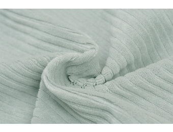 Brede Ribfluweel Jersey Stof Zeegroen