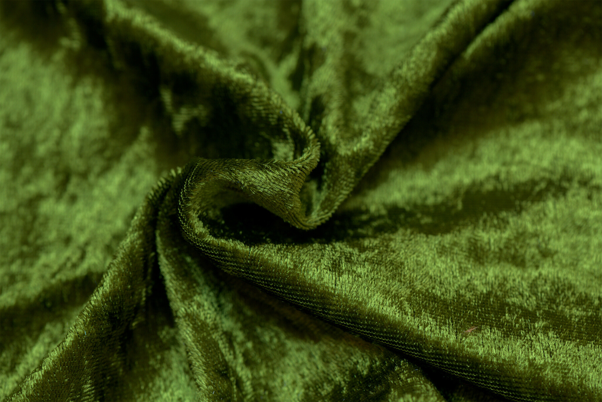 Velours de pannes uni mosgroen