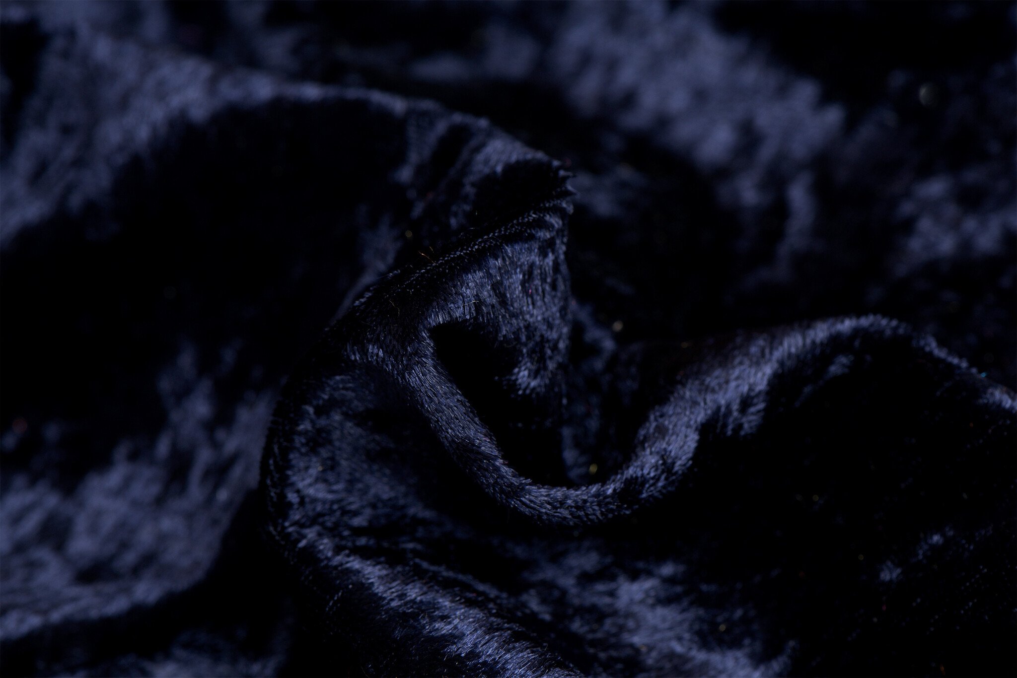 Velours de pannes uni donkerblauw