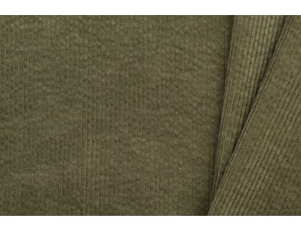 Corduroy Stretch Stof 6 Wales Olijf