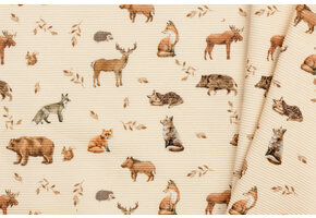 Ottoman Rib Jersey Stof - Wilde Bosdieren