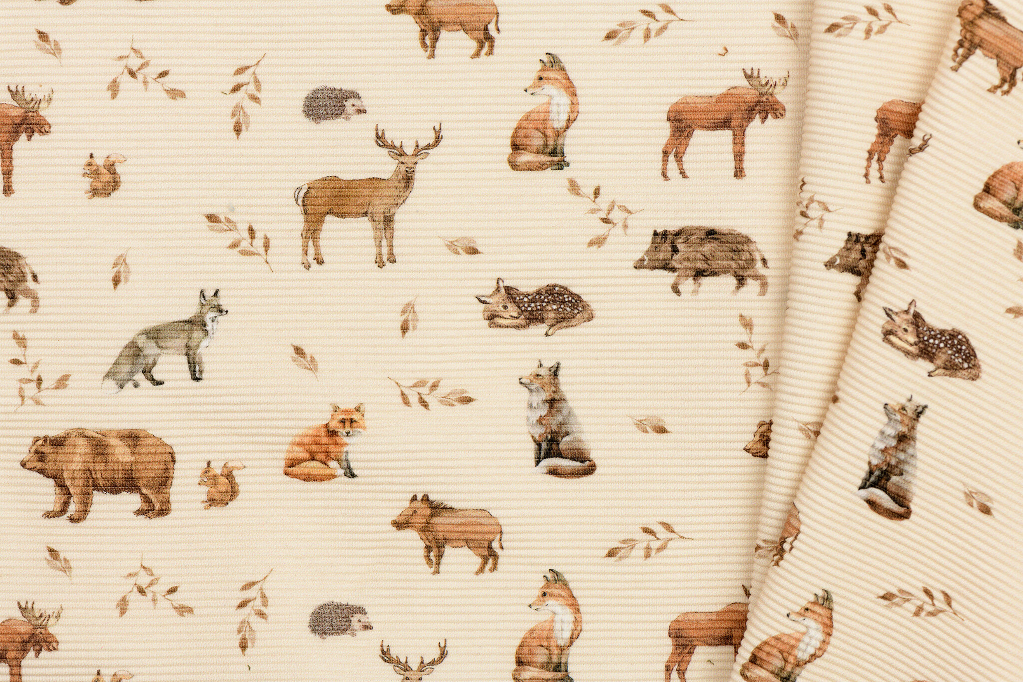 Ottoman Rib Jersey Stof - Wilde Bosdieren