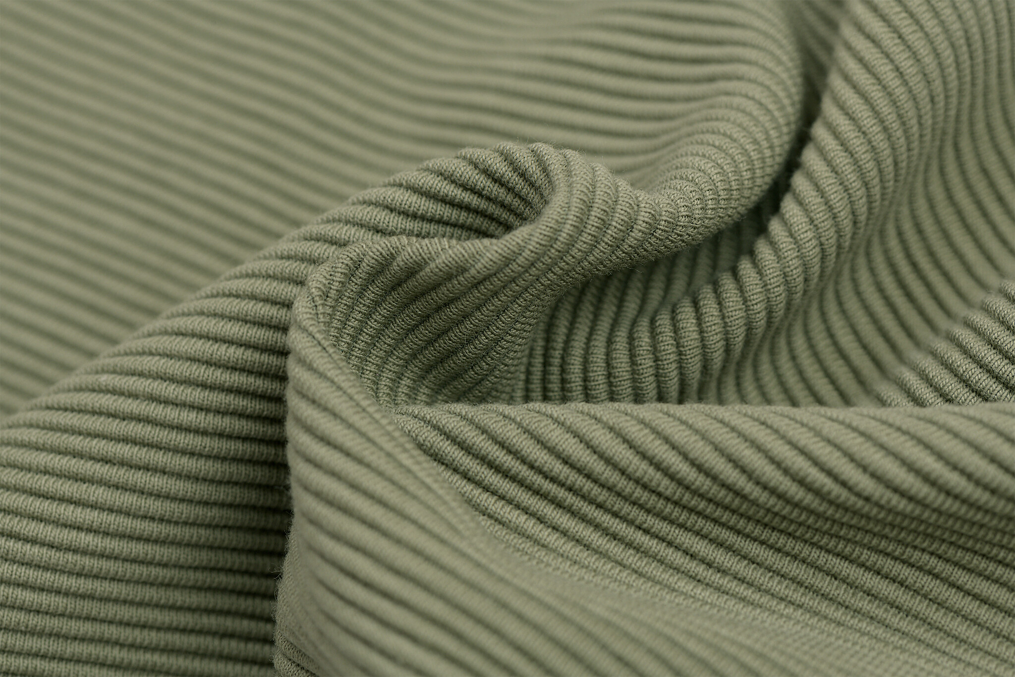 Ottoman Rib Jersey Stof Olijf