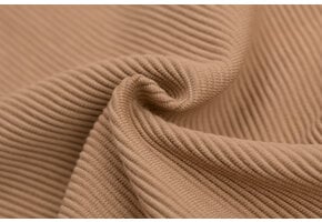 Ottoman Rib Jersey Stof Cacao Bruin