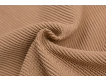Ottoman Rib Jersey Stof Cacao Bruin