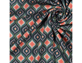 Jersey Rosella Stretch Retro Ocean Green