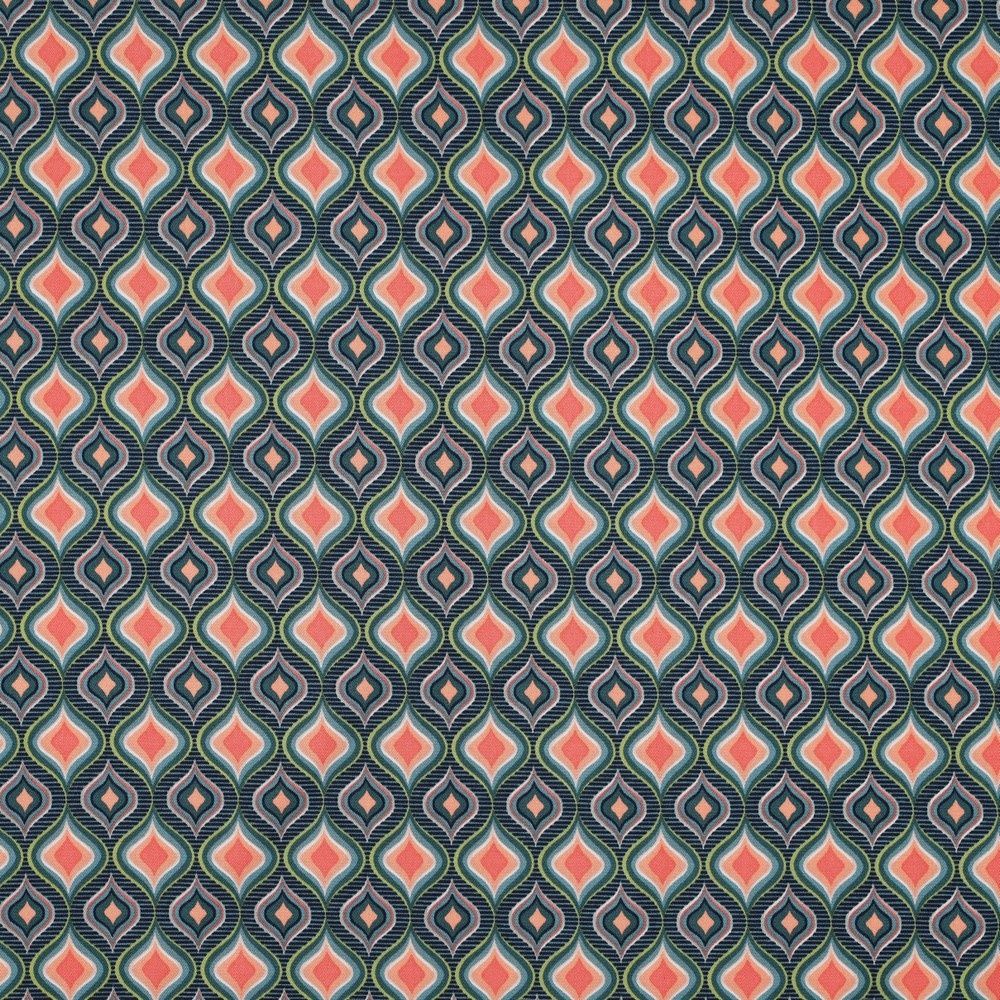 Jersey Rosella Stretch Retro Ocean Green