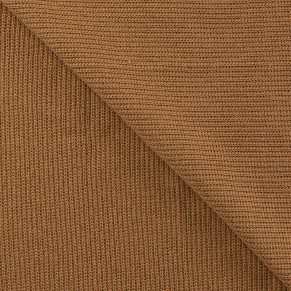 Gebreide Stof Fine Knit Cable Camel