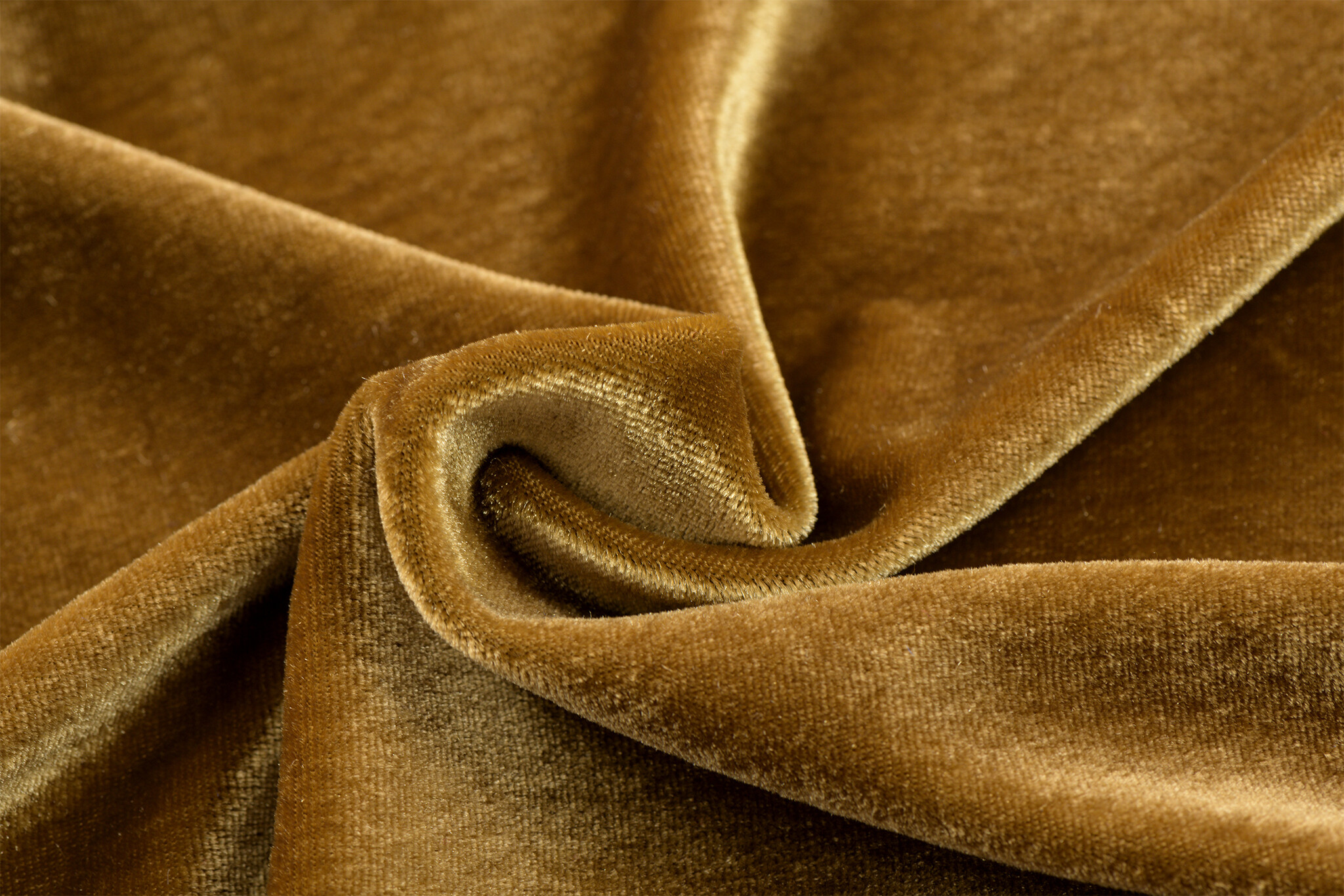 Stretch Fluweel Goudbruin