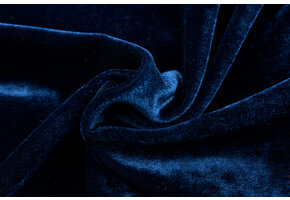 Stretch Fluweel Marineblauw