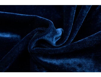 Stretch Fluweel Marineblauw