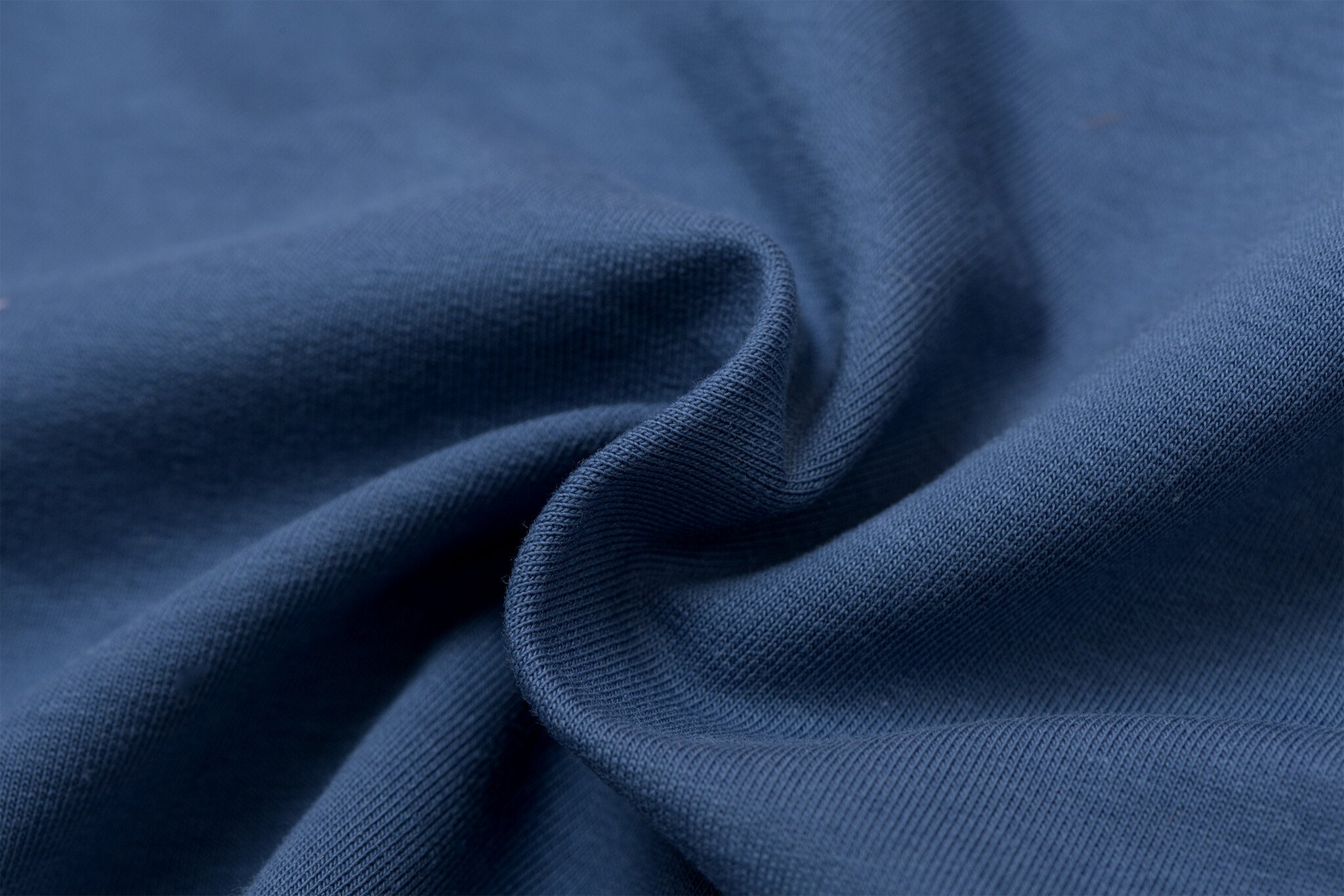 Organic French Terry Stof Indigo Blauw