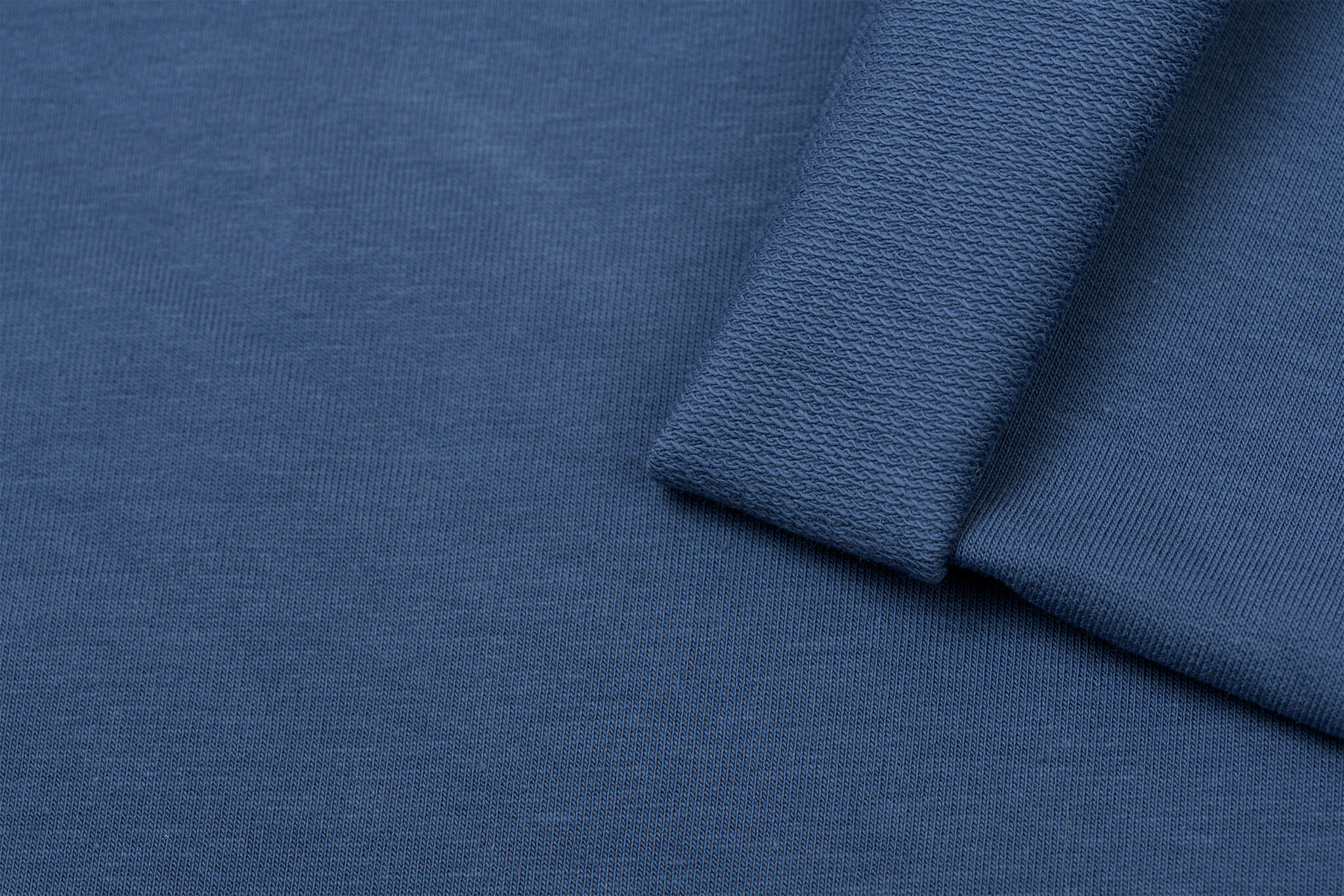 Organic French Terry Stof Indigo Blauw