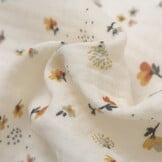 Hydrofiel Stof Egel en Bloemen Ecru