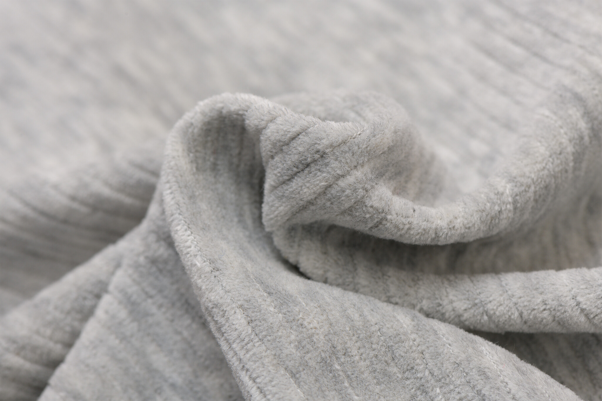 Nicky Velours Rib Stof Grijs Melange