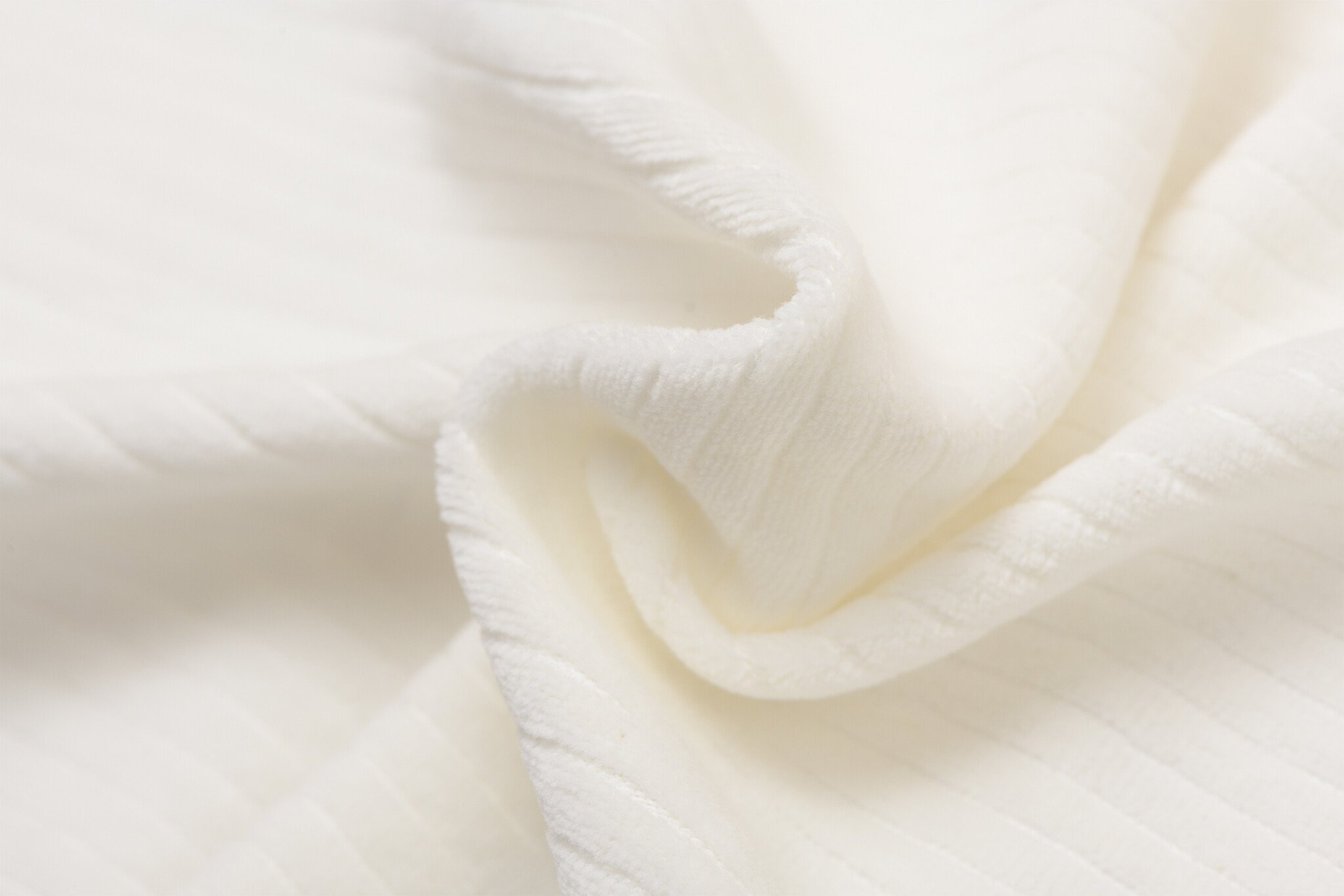 Nicky Velours Rib Stof New Ecru