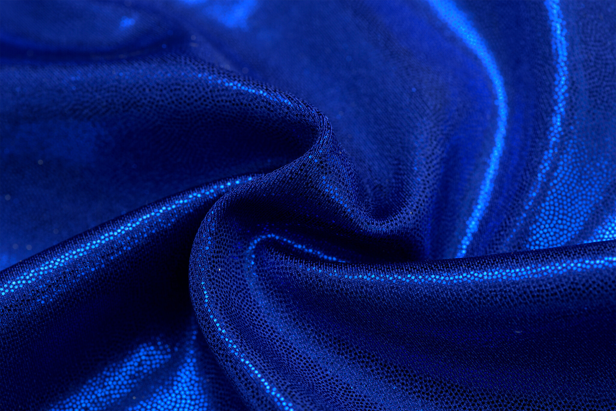 Lycra Mystique foil kobaltblauw