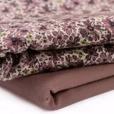 Jersey Katoen Digitale Print - Winter Bloem Oud Mauve