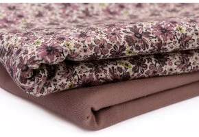 Jersey Katoen Digitale Print - Winter Bloem Oud Mauve