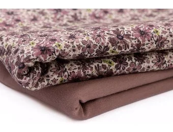 Jersey Katoen Digitale Print - Winter Bloem Oud Mauve
