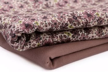 Jersey Katoen Digitale Print - Winter Bloem Oud Mauve