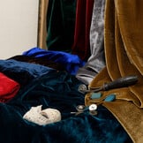 Stretch Fluweel Blauw