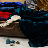 Stretch Fluweel Marineblauw