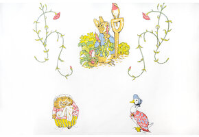 Katoen Poplin Beatrix Potter Peter Rabbit Paneel