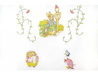 Katoen Poplin Beatrix Potter Peter Rabbit Paneel