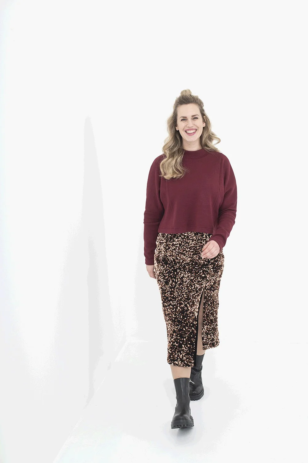 Pailletten stof brons