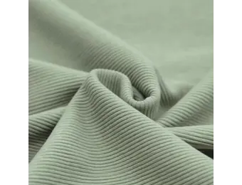 Ottoman Rib Jersey Stof Dusty Groen