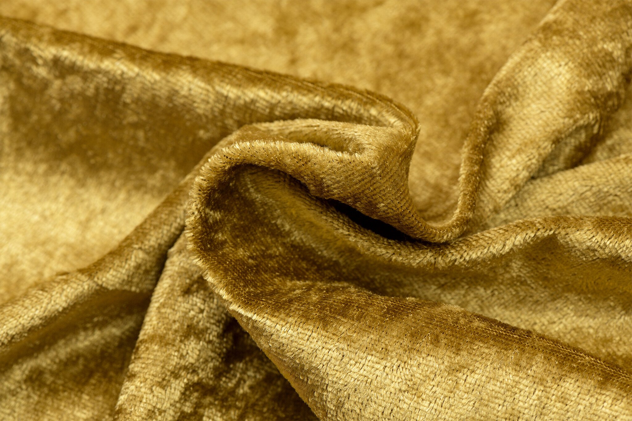 Velours de pannes uni donker goud