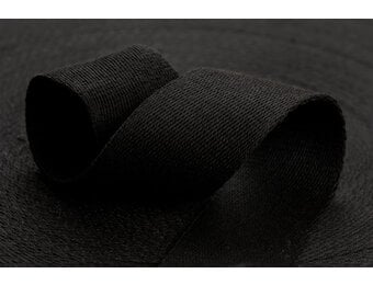 Tassenband Katoen Zwart 25mm