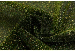 Lurex Glitter Jersey Stof Groen – Goud