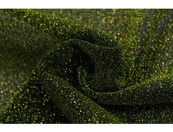 Lurex Glitter Jersey Stof Groen – Goud