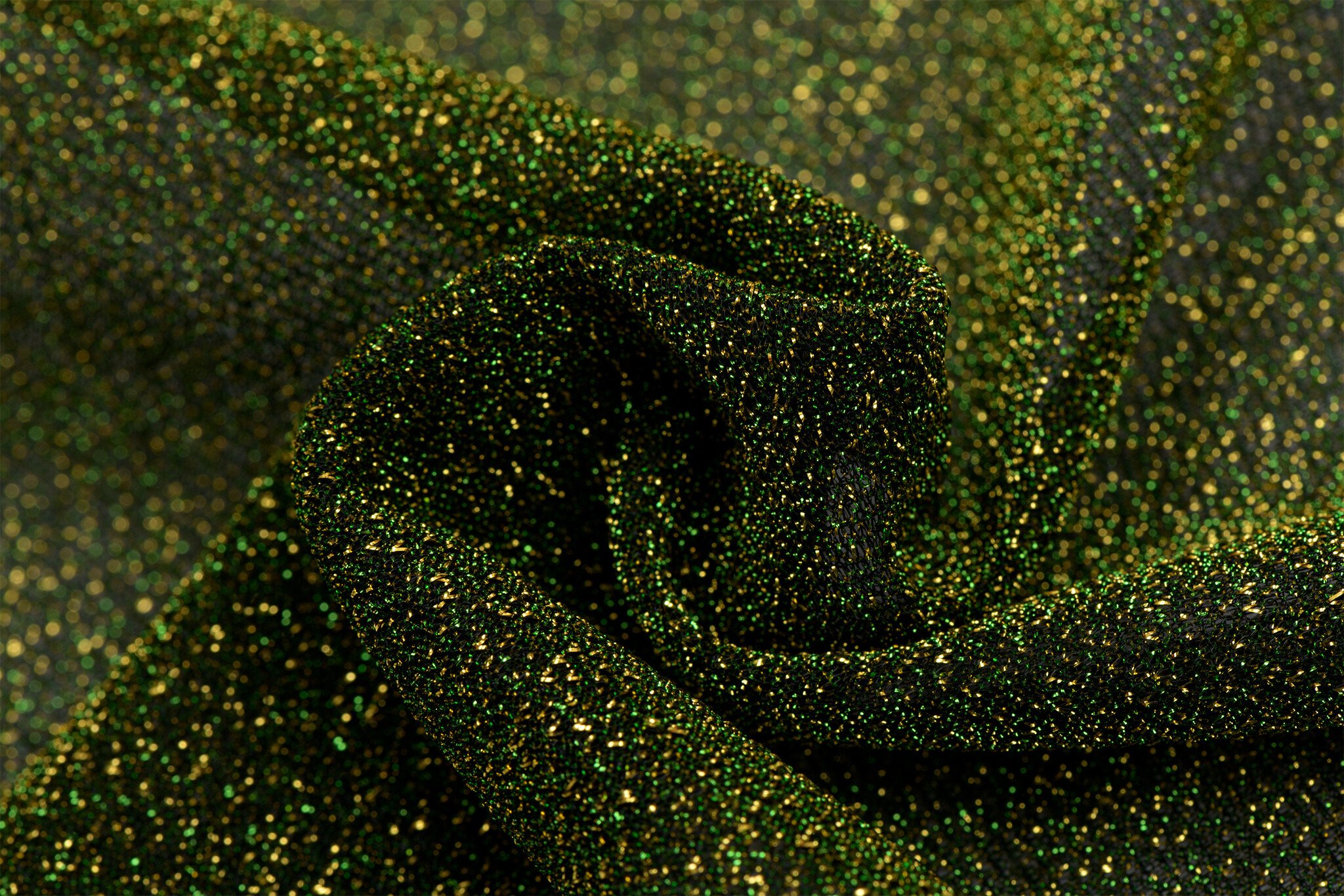 Lurex Glitter Jersey Stof Groen-Goud – Sprankelend & Veelzijdig